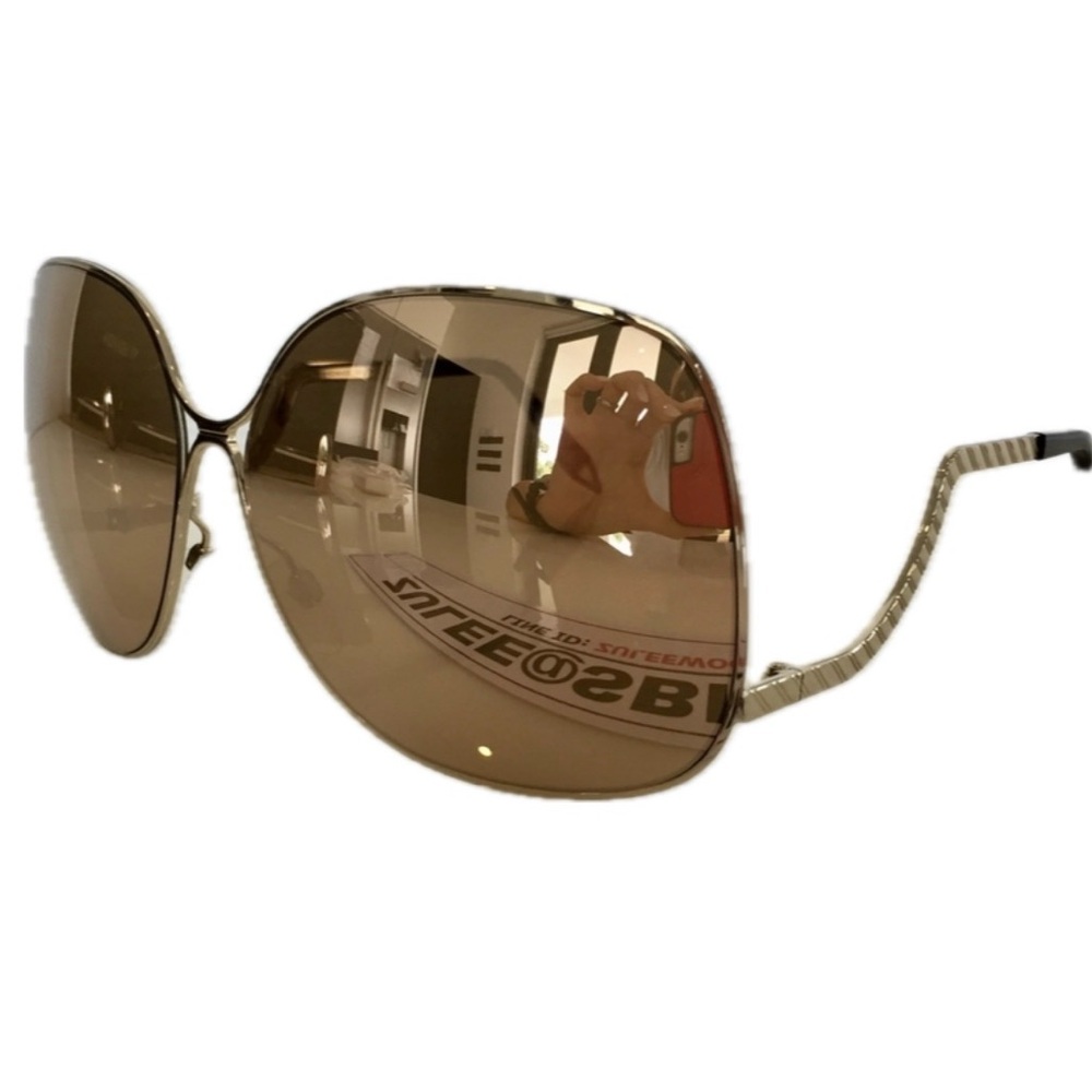 NEW Victoria Beckham 18k Gold Plated / Gold Mirrored lens Sunglasses LIMITED